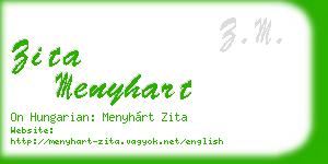 zita menyhart business card